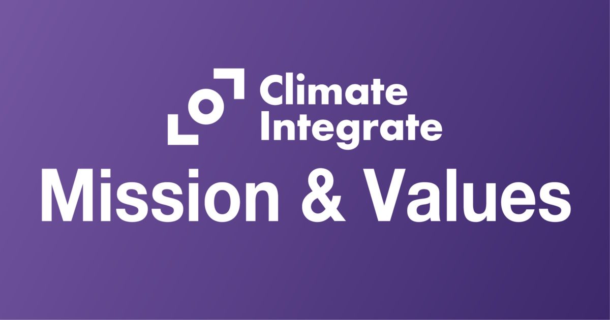 Climate Integarte "Mission & Values "